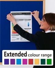 Hardwood Framed Felt Noticeboard - Extended Colour Range